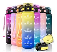 Motswedi Gourde Sport, 1000ml Anti Fuite, Gourde Paille, Réutilisable, Bouteille d'eau, sans BPA, Bouteille Reutilisable, pour Enfant, Adulte, Randonnée, l'école, Fitness, Yoga, Jaune & Bleu Roi