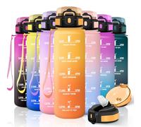 Motswedi Gourde Sport, 1000ml Anti Fuite, Gourde Paille, Réutilisable, Bouteille d'eau, sans BPA, Bouteille Reutilisable, pour Enfant, Adulte, Randonnée, l'école, Fitness, Yoga, Jaune & Orange