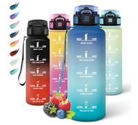 Motswedi Gourde Sport, 1500ml Anti Fuite, Gourde Paille, Réutilisable , Bouteille d'eau, sans BPA, Bouteille Reutilisable, pour Enfant, Adulte, Randonnée, l'école, Fitness, Bleu Vert