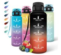 Motswedi Gourde Sport, 1500ml Anti Fuite, Gourde Paille, Réutilisable , Bouteille d'eau, sans BPA, Bouteille Reutilisable, pour Enfant, Adulte, Randonnée, l'école, Fitness, Noir Rouge