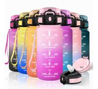 Motswedi Gourde Sport, 500ml Anti Fuite, Gourde Paille, Réutilisable, Bouteille d'eau, sans BPA, Bouteille Reutilisable, pour Enfant, Adulte, Randonnée, l'école, Fitness, Rose Clair & Rose Rouge