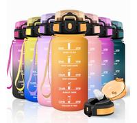 Motswedi Gourde Sport, 500ml Anti Fuite, Gourde Paille, Réutilisable, Bouteille d'eau, sans BPA, Bouteille Reutilisable, pour Enfant, Adulte, Randonnée, l'école, Fitness, Yoga, Jaune & Orange