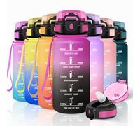 Motswedi Gourde Sport, 500ml Anti Fuite, Gourde Paille, Réutilisable, Bouteille d'eau, sans BPA, Bouteille Reutilisable, pour Enfant, Adulte, Randonnée, l'école, Fitness, Yoga, Violet Rouge & Noir