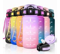Motswedi Gourde Sport, 500ml Anti Fuite, Gourde Paille, Réutilisable, Bouteille d'eau, sans BPA, Bouteille Reutilisable, pour Enfant, Adulte, Randonnée, l'école, Fitness, Violet Clair & Rose Clair