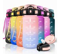 Motswedi Gourde Sport, 500ml Anti Fuite, Gourde Paille, Réutilisable, Bouteille d'eau, sans BPA, Bouteille Reutilisable, pour Enfant, Adulte, Randonnée, l'école, Fitness, Yoga, Rose & Bleu Ciel