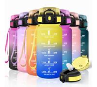 Motswedi Gourde Sport, 500ml Anti Fuite, Gourde Paille, Réutilisable, Bouteille d'eau, sans BPA, Bouteille Reutilisable, pour Enfant, Adulte, Randonnée, l'école, Fitness, Yoga, Jaune & Bleu Roi