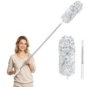 Motswedi Plumeau Telescopique, Plumeau Poussière avec Poignée en Acier Inoxydable, Lavable Microfibre, Outil de Nettoyage, Éliminer la Poussière for Plafonds Hauts, Maison, Voitures