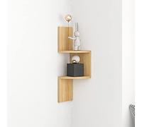 MOTT Étagère flottante à 2 niveaux, étagère d'angle murale multicouche, étagère en zig zag, étagère décorative pour cuisine, chambre, salon, bureau