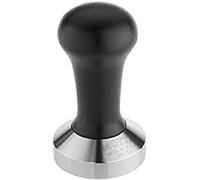 Motta 8140/B Tamper en Acier Inoxydable Plat avec Manche en Bois Noir véritable 53 mm