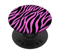 Mottes de zèbre mignons motif animal sauvage noir imprimé PopSockets PopGrip Adhésif