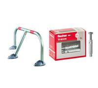 Mottez B302C Barrière de parking rabattable design & Fischer 71252 Acier TA M 8 avec vis tête hexagonale, diamètre Chevilles 10 mm, 8 pcs 6, M6 + Vite