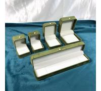 MOTTK Boîte cadeau en velours de qualité supérieure pour colliers, bracelets, bijoux, pendentifs, bagues, fiançailles, mariage, anniversaire (olive terne, petite boîte à boucles d'oreilles)