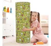 MOTTK Housse de pouf cylindrique de rangement pour animaux en peluche sans remplissage, extra large - Organiseur de support de jouets en peluche - Toile de coton lavable - Joli cadeau pour les enfants