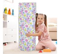 MOTTK Housse de pouf cylindrique de rangement pour animaux en peluche sans remplissage, extra large - Organiseur de support de jouets en peluche - Toile de coton lavable - Joli cadeau pour les enfants