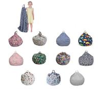 MOTTK Housse de pouf de rangement pour animaux en peluche pour enfants, support de jouets en peluche sans rembourrage pour le rangement et l'organisation, décoration de chambre d'enfant (bleu marine