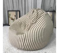 MOTTK Housse de pouf poire à imprimé floral avec doublure, housse de pouf de rangement pour animaux en peluche vintage pour enfants et adultes, support de jouets en peluche (24-beige, 90 x 100 cm)