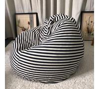 MOTTK Housse de pouf poire à imprimé floral avec doublure, housse de pouf de rangement pour animaux en peluche vintage pour enfants et adultes, support de jouets en peluche (25-noir, 90 x 100 cm)