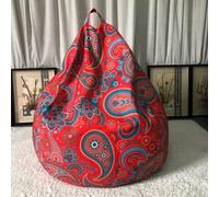 MOTTK Housse de pouf poire à imprimé floral avec doublure, housse de pouf de rangement pour animaux en peluche vintage pour enfants et adultes, support de jouets en peluche, canapé paresseux (1-rouge