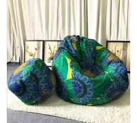 MOTTK Housse de pouf poire à imprimé floral avec doublure, housse de pouf de rangement pour animaux en peluche vintage pour enfants et adultes, support de jouets en peluche, canapé paresseux (10-vert