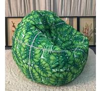 MOTTK Housse de pouf poire à imprimé floral avec doublure, housse de pouf de rangement pour animaux en peluche vintage pour enfants et adultes, support de jouets en peluche, canapé paresseux (12-vert