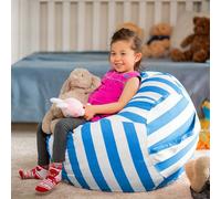 MOTTK Pouf rond de rangement pour animaux en peluche pour enfants, housse de pouf de 35,6 à 96,5 cm sans remplissage, toile de coton de qualité supérieure, lavable, organiseur de jouets en peluche