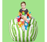 MOTTK Pouf rond de rangement pour animaux en peluche pour enfants, housse de pouf de 35,6 à 96,5 cm sans remplissage, toile de coton de qualité supérieure lavable, organiseur de jouets en peluche