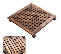MOTTK Support de plantes en bois imperméable, chariot robuste avec roues rotatives à 360 degrés, multi-usage pour pots de fleurs d'intérieur et d'extérieur (50 x 50 cm)