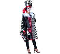Mottoland- Cape Pierro Arlequin, Pierrot Déguisement, Femme, 118263-STD, Multicolore, STD