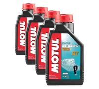 Motul 102789 Outboard Tech 2T Huile Moteur 1 l (Lot de 4)