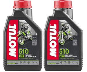 Motul 104028 510 2T Huile pour Moto à Moteur 2 Temps 1 L (Lot de 2)