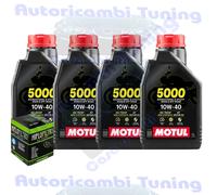 Motul 5000 10W40 Route Hc-Tech Jaso MA2 T903 Huile Moteur Moto 4 Litres + Filtre