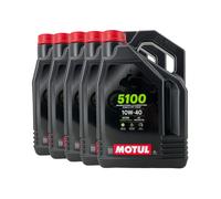 MOTUL 5100 SAE 10W-40 4T Huile de Moto Jaso MA2, Api Sm, Api Sl, 5x4 Litre