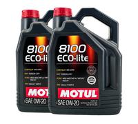 MOTUL 8100 Eco-Lite SAE 0W-20 Huile Chrysler Ms 6395, Api Sp RC, 2x5 Litre
