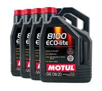 MOTUL 8100 Eco-Lite SAE 0W-20 Huile Chrysler Ms 6395, Api Sp RC, 4x5 Litre