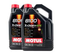 MOTUL 8100 X-Clean + Catherine SAE 0W-30 Huile VW 504 00, VW 507 00, 2x5 Litre