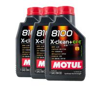MOTUL 8100 X-Clean + Catherine SAE 0W-30 Huile VW 504 00, VW 507 00, 3x1 Litre