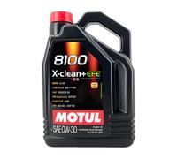 MOTUL 8100 X-Clean + EFE SAE 0W-30 Huile Moteur VW 504 00, VW 507 00, 5 Litres