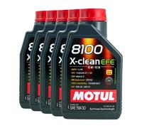 MOTUL 8100 X-CLEAN EFE SAE 5W-30 Huile Moteur OPEL OV0401547-G30, 5x1 Liter
