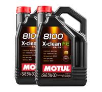MOTUL 8100 X-Clean Fe 5W-30 Huile Moto MB 229.52, RN17, PSA B71 2290,2x5 Litre