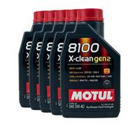 MOTUL 8100 X-Clean GEN2 SAE 5W-40 Huile BMW Longlife-04 MB 229.52, 5x1 Litre