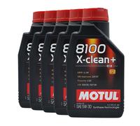 MOTUL 8100 X-Clean + SAE 5W-30 Huile Porsche C30, VW 504 00, 5x1 Litre