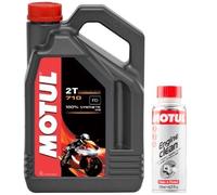 Motul Duo Huile Moto 2 Temps - 104035 710 2T, 4 litres Engine Clean 200 ML
