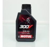 Bidon d'huile Motul 300V Off Road Racing 10W50 4T 100% Synthèse 1L pour moto TT