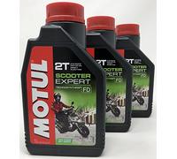 Motul Huile pour moto 2T scooter Expert 2T, 3 litres (3 x 1 l)