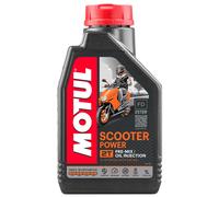 MOTUL Huile Scooter Power 2T Lubrifiant Mélange Moto 100% Synthétique Anti-Fumée