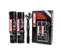 MOTUL + LAMPA Kit lubrifiant pour moto Off Road, idéal pour nettoyer la chaine, C1 + C3, livré avec brosse