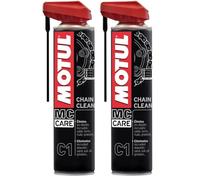 Motul - Nettoyant Chaîne Moto Aérosol - Dégraissant Extrême Pour Motos Routières et Tout-Terrain - Compatible O-RING, X-RING, Z-RING - Évaporation Très Rapide - MC Care Chain Clean C1-400 ml