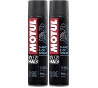 Motul - Raviveur et Lustreur de Surfaces Plastiques pour Tous Les Types de Moto - Spray Nettoyant à Base de Silicone - Surfaces Intérieures et Extérieures - MC Care Shine & Go Spray E10-400 ML