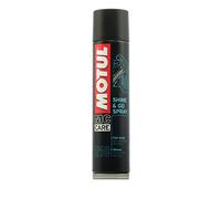 Motul - Raviveur et Lustreur de Surfaces Plastiques pour Tous Les Types de Moto - Spray Nettoyant à Base de Silicone - Surfaces Intérieures et Extérieures - MC Care Shine & Go Spray E10-400 ML