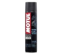 Motul - Raviveur et Lustreur de Surfaces Plastiques pour Tous Les Types de Moto - Spray Nettoyant à Base de Silicone - Surfaces Intérieures et Extérieures - MC Care Shine & Go Spray E10-400 ML